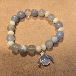 Eeyore Disney Charm Beaded Stretch Bracelet with Blue Charm